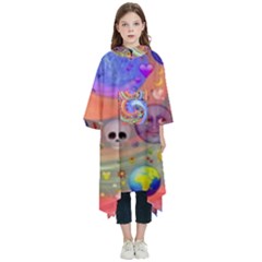 Swirl Vortex Emoji Cyclone Motion Kids  Hooded Rain Ponchos