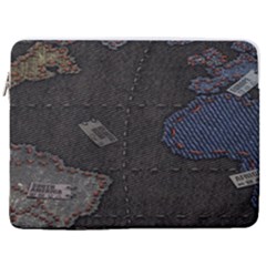 World Map 17  Vertical Laptop Sleeve Case With Pocket
