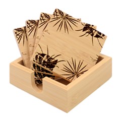 Illustrations Foliage Background Border Bamboo Coaster Set