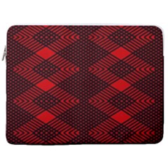 Pattern Rot Schwarz 17  Vertical Laptop Sleeve Case With Pocket