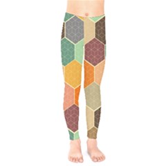Abstract Hex Hexagon Grid Pattern Honeycomb Kids  Leggings