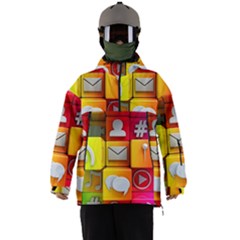 Colorful 3d Social Media Men s Ski And Snowboard Waterproof Breathable Jacket