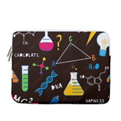 Science Lesson Flat Vector Seamless Pattern 13  Vertical Laptop Sleeve Case With Pocket