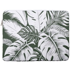 Abstract Art Tropical Leaves 17  Vertical Laptop Sleeve Case With Pocket