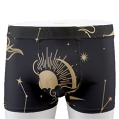 Asian Seamless Pattern With Clouds Moon Sun Stars Vector Collection Oriental Chinese Japanese Korean Men s Boxer Briefs
