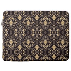 Vintage Batik Art Architecture Pattern 17  Vertical Laptop Sleeve Case With Pocket