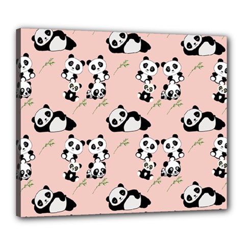 Cute Panda Animal Pattern Canvas 24  X 20  (stretched)