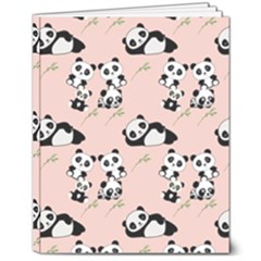 Cute Panda Animal Pattern 8  X 10  Hardcover Notebook