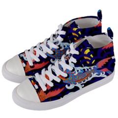 Koi Fish Traditional Japanese Art Women s Mid-top Canvas Sneakers
