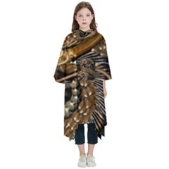 Japanese Dragon Pentagram Kids  Hooded Rain Ponchos