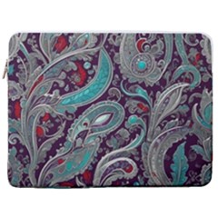 Seamless Pattern Paisley Decorative 17  Vertical Laptop Sleeve Case With Pocket