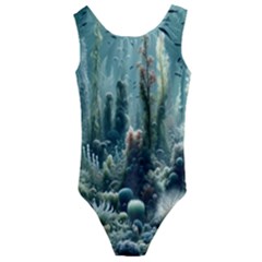 Underwater Coral Life Kids  Cut-out Back One Piece Swimsuit