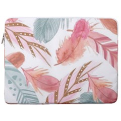 Feathers, Boho, Cute, Feather, Pastel 17  Vertical Laptop Sleeve Case With Pocket