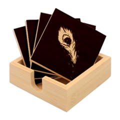 Shree Krishna, Feather, Lord, Rainbows Bamboo Coaster Set