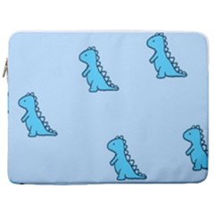 Dinosaur , Cute, Pastel, 17  Vertical Laptop Sleeve Case With Pocket