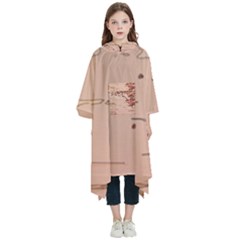 Pastel Nature , Art, Blue, Cute, Nature, Pink Kids  Hooded Rain Ponchos