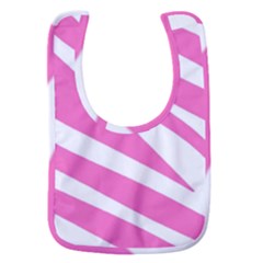 White Pink Stripes, Pattern Baby Bib