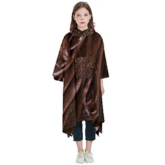 Chocolate Texture, Dark Chocolate Background Kids  Hooded Rain Ponchos