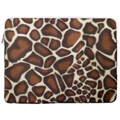 Giraffe Texture, Macro 17  Vertical Laptop Sleeve Case With Pocket