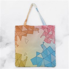 Background Pastel Geometric Lines Grocery Tote Bag