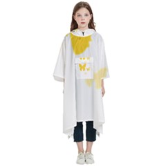 Yellow Butterfly Animals Fly Kids  Hooded Rain Ponchos
