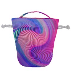 Swirl Twirl Design Pattern Purple Drawstring Bucket Bag