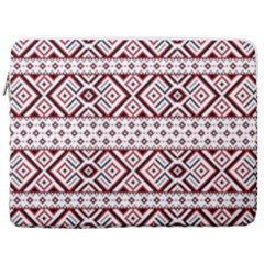 Ukrainian Folk Seamless Pattern Ornament 17  Vertical Laptop Sleeve Case With Pocket