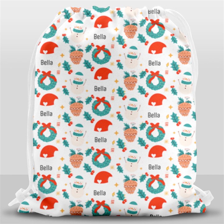 Personalized Any Text Xmas Drawstring Bag Drawstring Bag (Large)