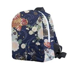 Japanese Wave Koi Illustration Pattern Kids  Age 2-4 Lightweight Preschool Backpack