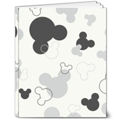 Mickey Mouse, Black, Classic, Cute, Disne 8  X 10  Hardcover Notebook