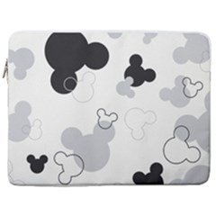 Mickey Mouse, Black, Classic, Cute, Disne 17  Vertical Laptop Sleeve Case With Pocket