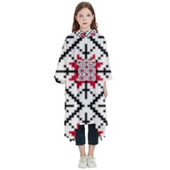 Ukrainian Folk Seamless Pattern Ornament Ethnic Ornament Border Element Traditional Art Kids  Hooded Rain Ponchos