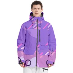 Colorful Labstract Wallpaper Theme Men s Multi Pockets Zip Ski And Snowboard Waterproof Breathable Jacket