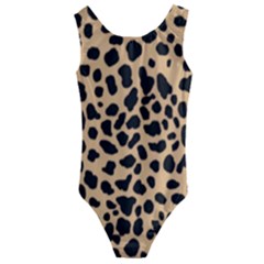 Leopard Skin Pattern Kids  Cut-out Back One Piece Swimsuit