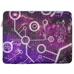 Cosmic Network Geometric Art 17  Vertical Laptop Sleeve Case With Pocket