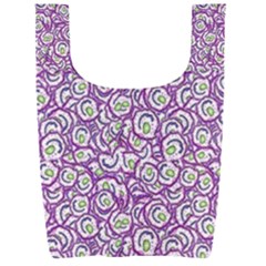 Funny Bacterias Drawing Motif Random Pattern Foldable Shopping Bag