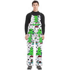 It`s Cold Outside Christmas Pattern Men s Side Zip Front Pouch Ski And Snowboard Bib Pants	