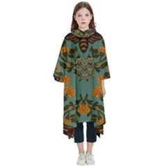 Day Of The Death Moth Kids  Hooded Rain Ponchos