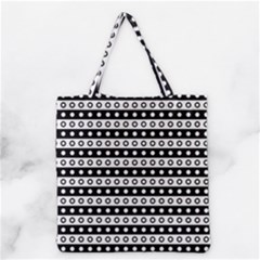 Black And White Circles Pattern Grocery Tote Bag