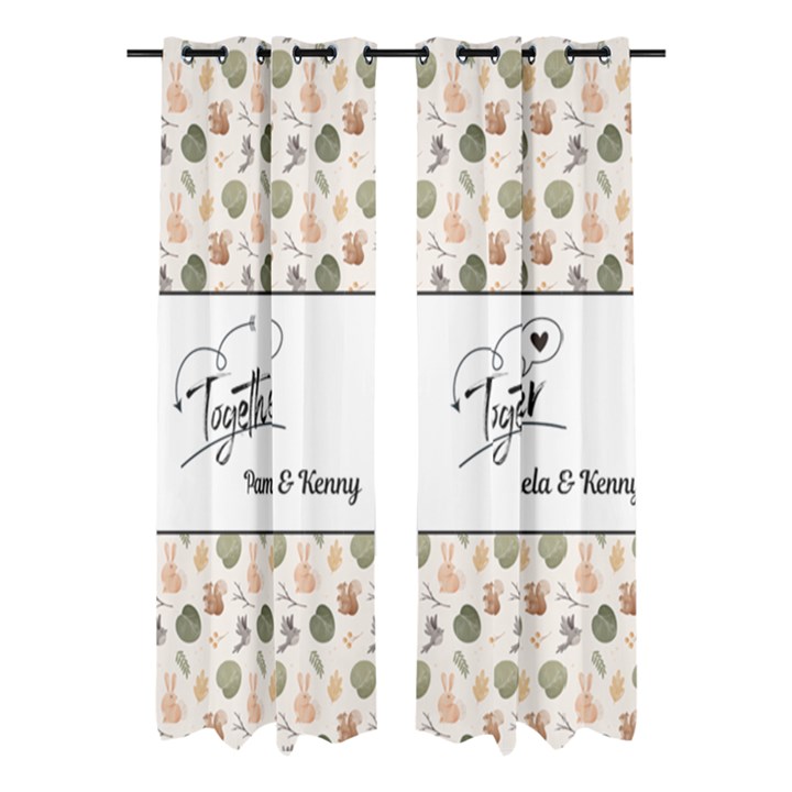 Personalized Name Any Text Fall animal Window Curtain  Window Curtain (Large 96 )