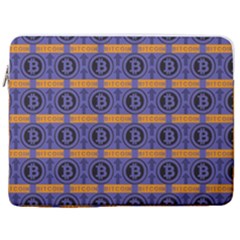 Bitcoin Logo Pattern 17  Vertical Laptop Sleeve Case With Pocket