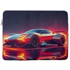 Futuristic Sports Supercar 17  Vertical Laptop Sleeve Case With Pocket