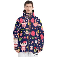Bunny - Easter Pattern Men s Multi Pockets Zip Ski And Snowboard Waterproof Breathable Jacket