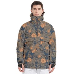 Seamless Pattern Patterns Leaves Vintage Men s Pullover Zip Ski And Snowboard Waterproof Breathable Jacket