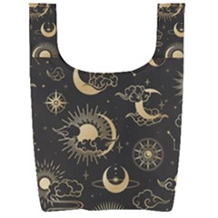 Asian Seamless Pattern With Clouds Moon Sun Stars Vector Collection Oriental Chinese Japanese Korean Foldable Shopping Bag