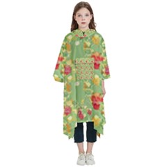 Retro 1880s Flowers Pattern 17 Kids  Hooded Rain Ponchos