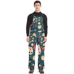 Christmas Tree Pattern Men s Side Zip Front Pouch Ski And Snowboard Bib Pants	