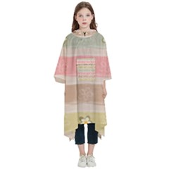 Stripes Floral Designs Kids  Hooded Rain Ponchos