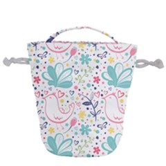 Cute Bird Pattern Drawstring Bucket Bag