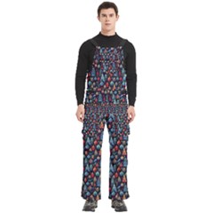 Vintage Style Christmas Decoration Pattern Motif Men s Side Zip Front Pouch Ski And Snowboard Bib Pants	